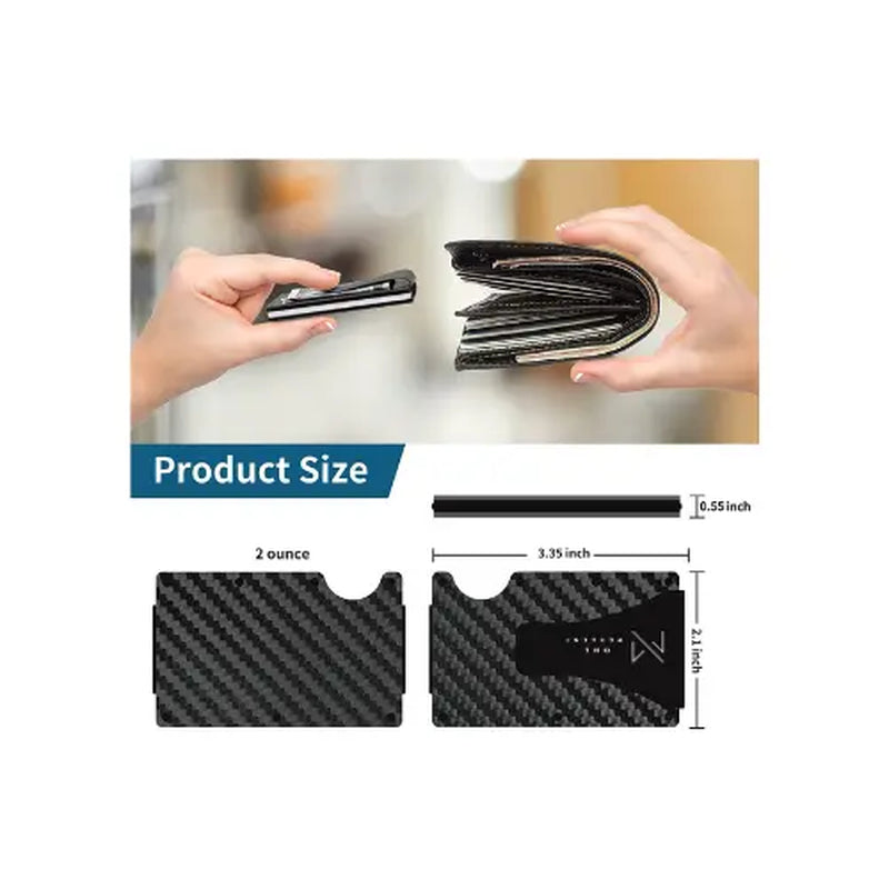 NEW ONE Percent-Men'S RFID Blocking Slim Money Clip Wallet Credit Card ID Holder Thin Minimalist Card Holder Wallet