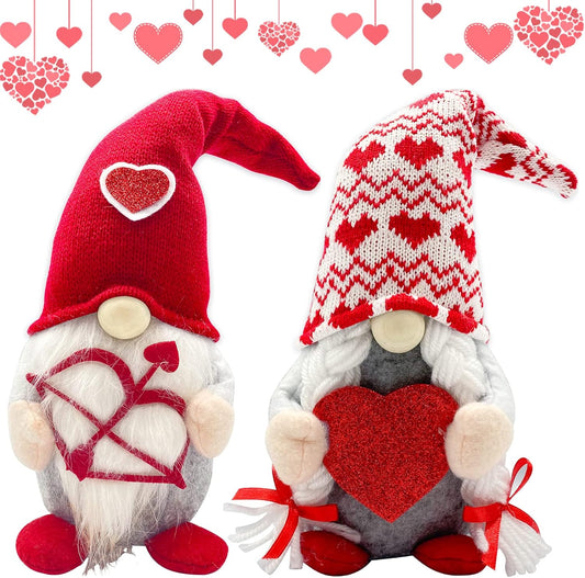 Valentine's Day Home Decor and Gifts - Elegant Decorations for Her, Teachers, and Couples - Plush Gnomes for a Romantic Celebration