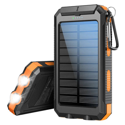 10000Mah Solar Power Bank for Summer Gift, Dual USB Output Port Power Bank with Flashlight, Portable Wireless Car Charger, Solar Power Bank Charger