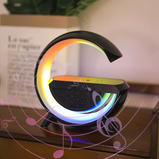 10W Wireless Charger with Lamp & Speaker for Summer, Night Light Charger with Bluetooth-Compatible Speaker, Smartphone Charger for Bedroom Dormitory Decor