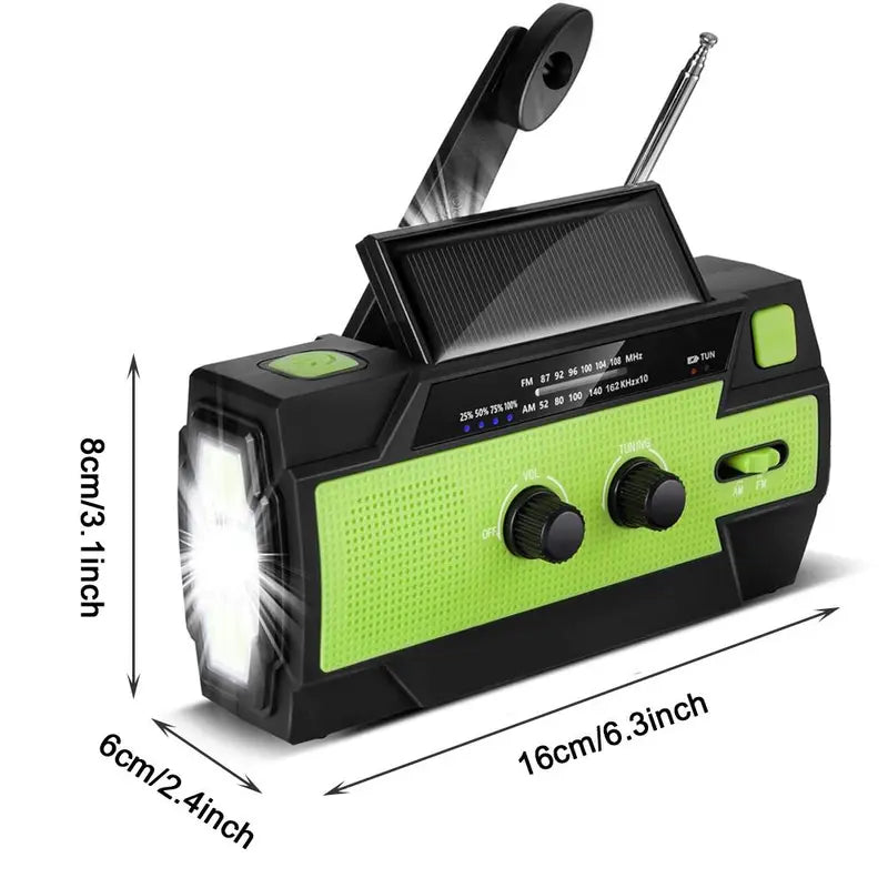 Summer Solar Hand Crank Audio Radio for Father'S Day Gift, Weather Radio with Flashlight, 4000Mah Emergency Crank Radio with Power Bank Function, Rechargeable AM/FM Weather Radio for Outdoor