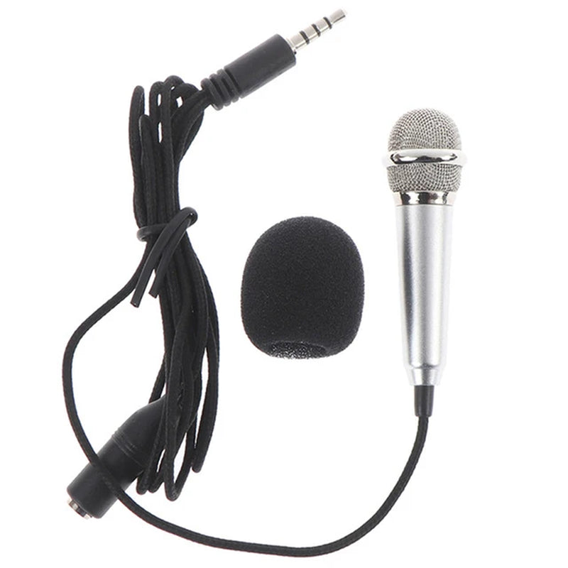 Universal 3.5Mm Portable Stereo Studio Mic KTV Karaoke Mini Microphone for Smart Phone Laptops PC Desktop Handheld Audio Mikrof