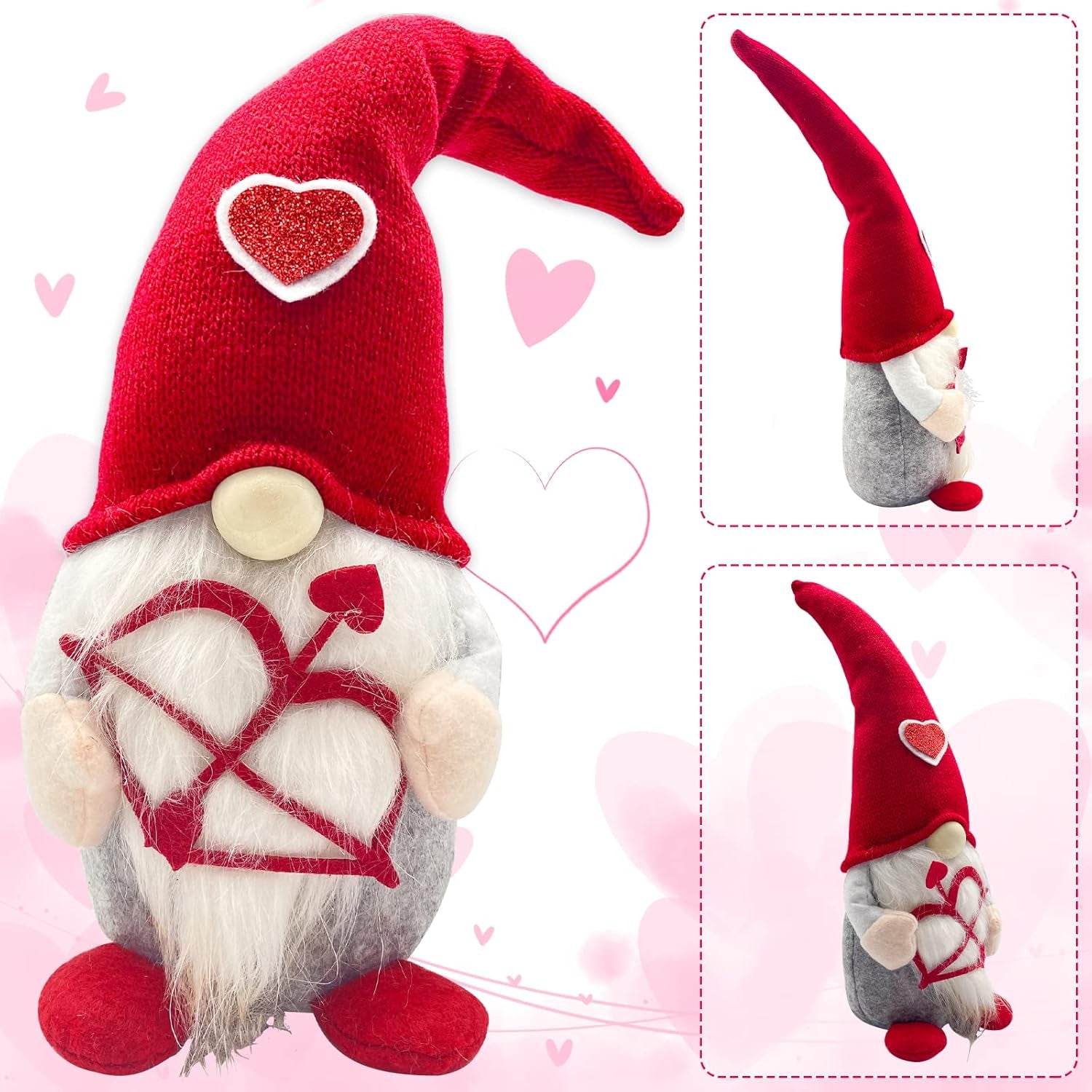 Valentine's Day Home Decor and Gifts - Elegant Decorations for Her, Teachers, and Couples - Plush Gnomes for a Romantic Celebration