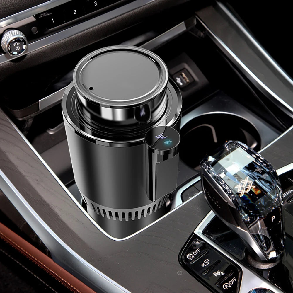 Smart Car 2-in-1 Beverage Holder with Fast Refrigeration and Heating, Mini Touch Screen Drink Mug